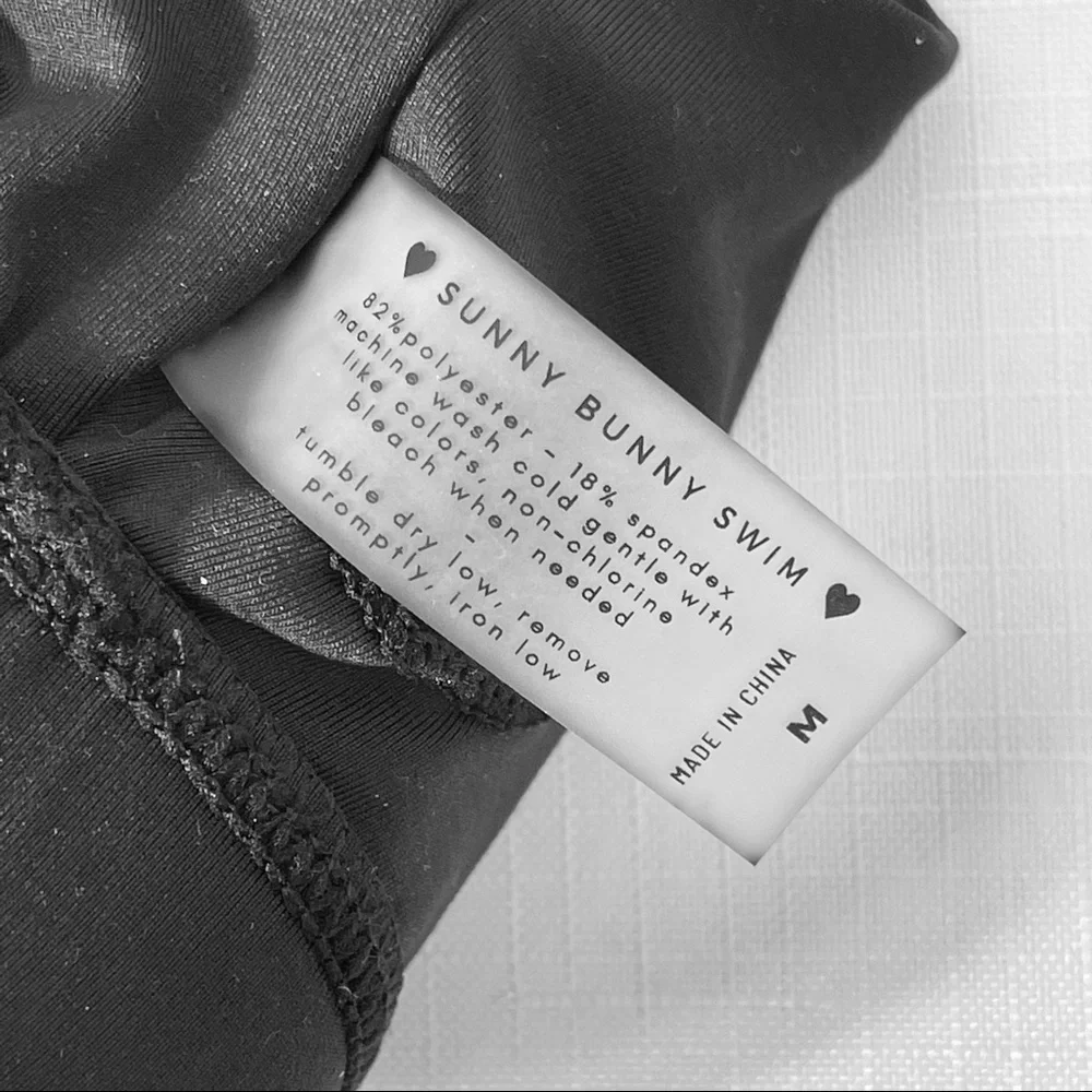 SUNNY BUNNY SWIM Summer Black Top adjustable tie removable pads NEW M - Picture 10 of 11